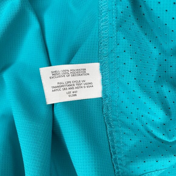 Coolibar UPF 50+ Turquoise Blue Vented Roll Tab Button Down Travel Shirt Top 2X - Picture 12 of 13